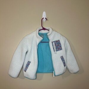 Cat & Jack White Fleece Jacket with Blue Accents